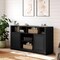 Merrick Lane Burkett 58" Mid-Century Modern Four Door Buffet, TV Stand with Shelving Fits Tv's up to 65"